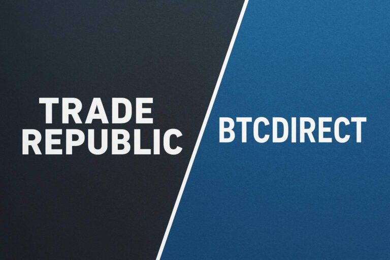 Beitragsbild zu Trade Republic vs. BTCDirect