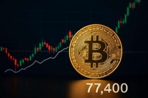 Bitcoin vor Entscheidung: Hält die 77.400-Dollar-Hürde?