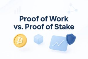 Beitragsbild zu Proof of Work vs. Proof of Stake