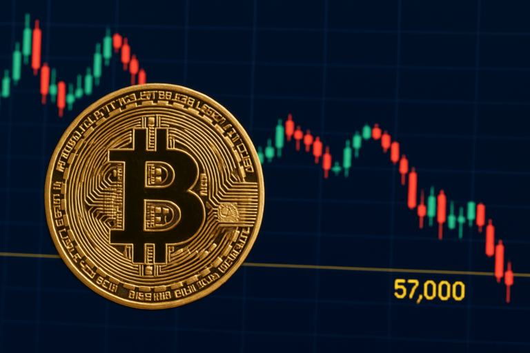 Bitcoin wackelt trotz ETF-Zuflüssen Marke 57.000 im Fokus