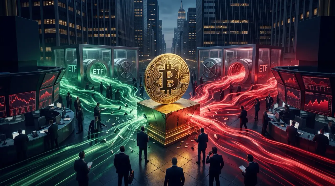 Gerade-noch-eine-Milliarde-Dollar-Zufluesse-jetzt-ziehen-Anleger-636-Millionen-aus-BitcoinETFs-ab